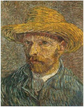Autorretrato sobrero de paja de Van Gogh